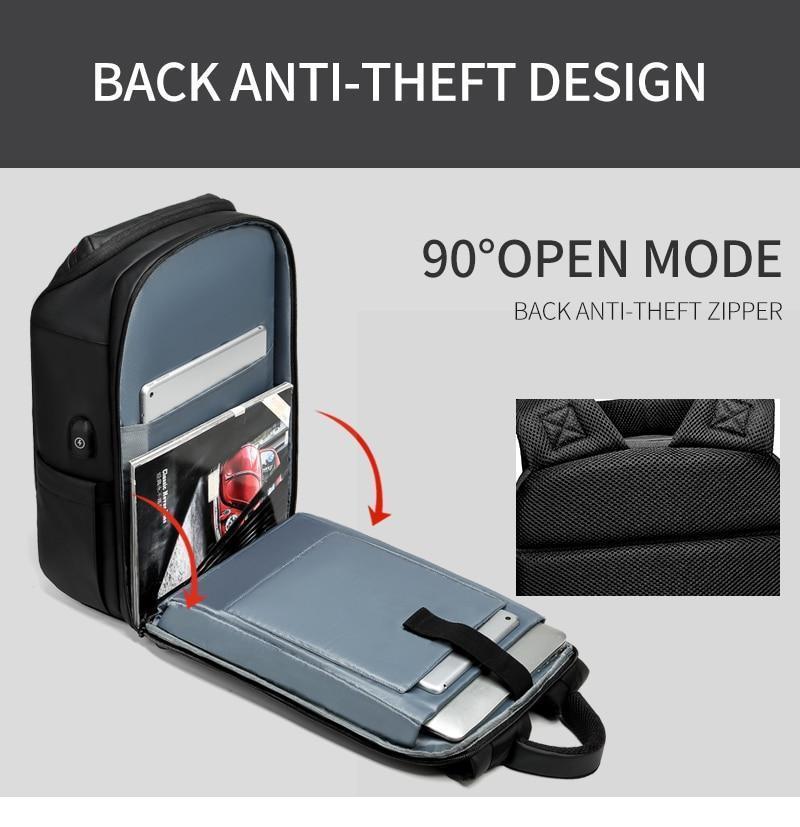 Brehn | 15,6 Zoll Laptop Reise Rucksack Wasserabweisend Funktionaler Rucksack Mit USB-Ladeanschluss