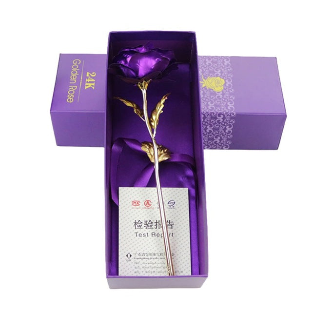 24k vergoldete Rose | Inklusive Zertifikat und luxuriösem Geschenkkarton