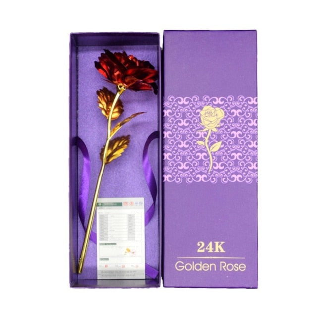 24k vergoldete Rose | Inklusive Zertifikat und luxuriösem Geschenkkarton