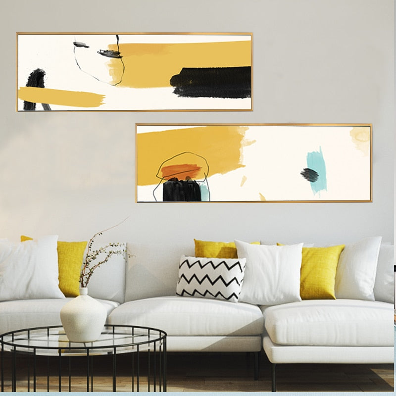 Abstracte Pinselstriche - Leinwand Wandkunst Gemälde