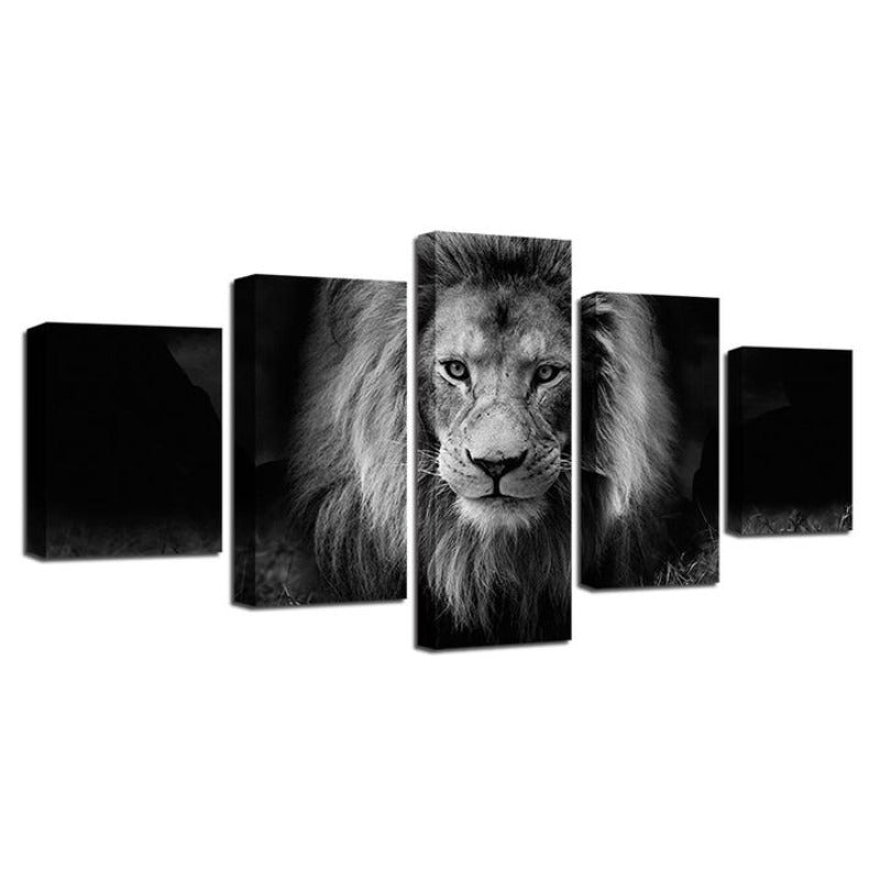 Lion Schwarz und Weiß - Leinwand Wandkunst Malerei