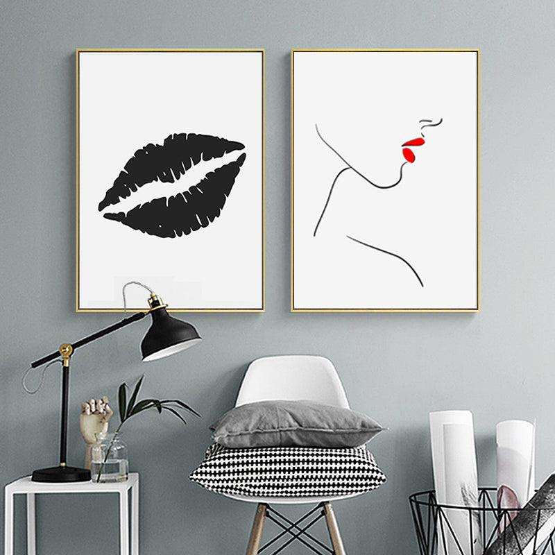 Makeup Lippen - Leinwand Wandkunst Gemälde