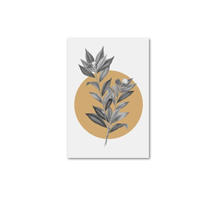 Graue Blumen Geometrische Nordische Drucke Poster - Leinwand Wandkunst Malerei