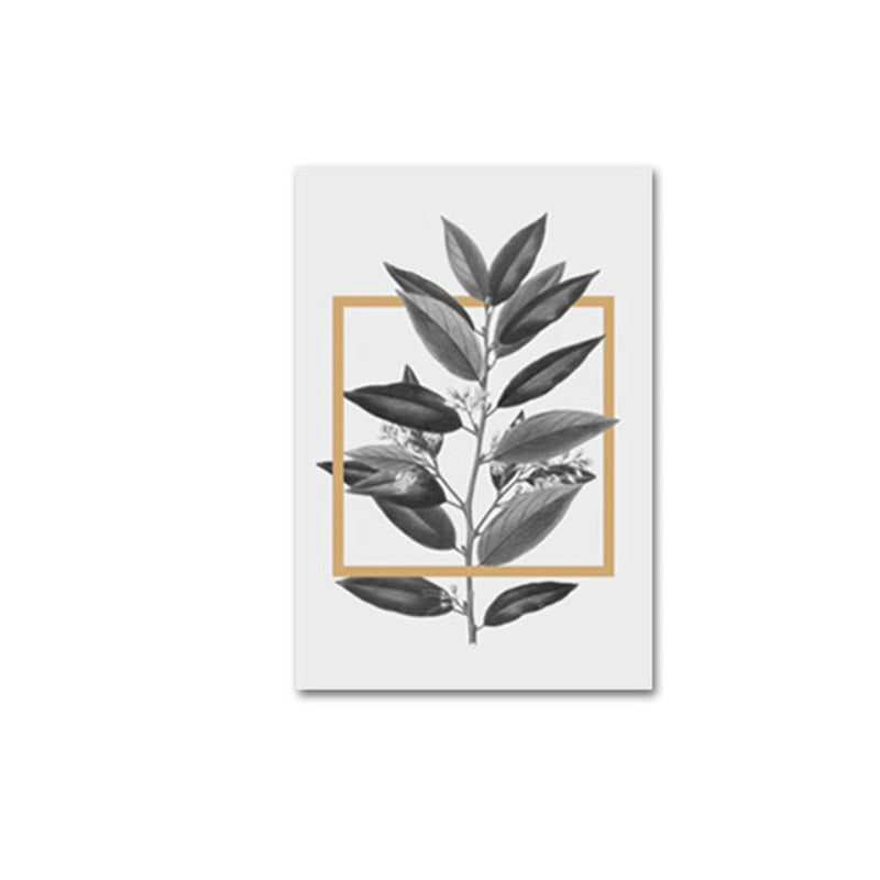 Graue Blumen Geometrische Nordische Drucke Poster - Leinwand Wandkunst Malerei
