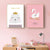 Moderne rosa Prinzessinnen-Einhorn-Poster - Leinwand-Wandkunst-Gemälde