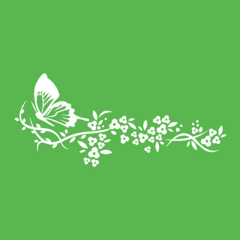 Moderne Schmetterlingsblumen – Wandaufkleber auf Leinwand