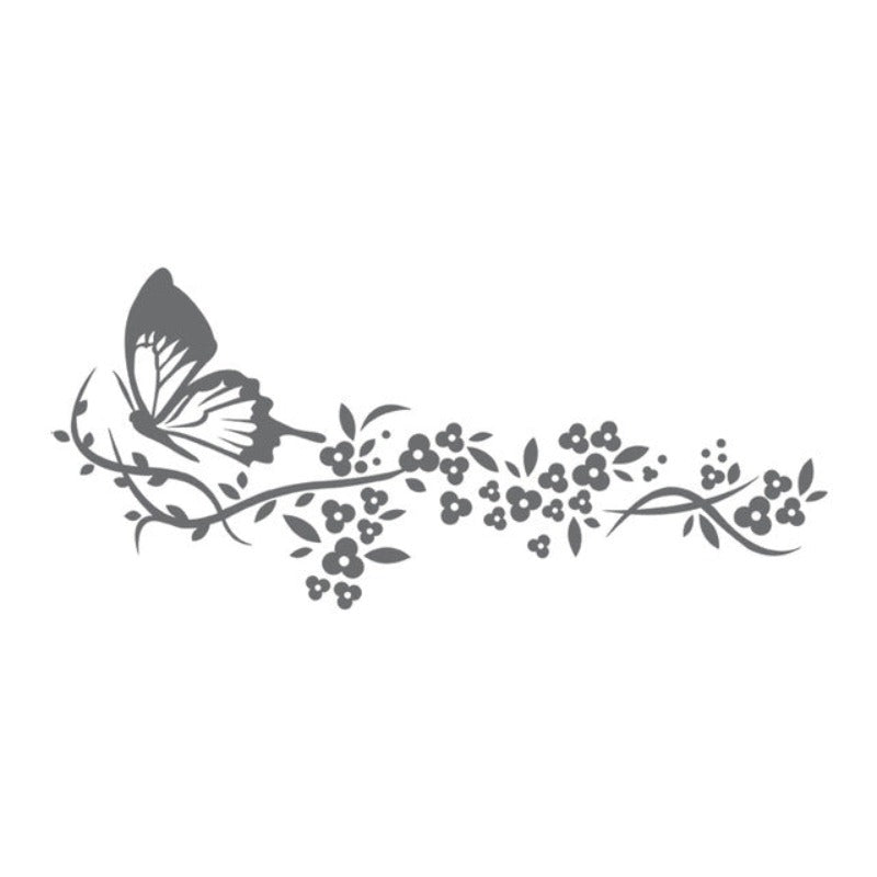 Moderne Schmetterlingsblumen – Wandaufkleber auf Leinwand