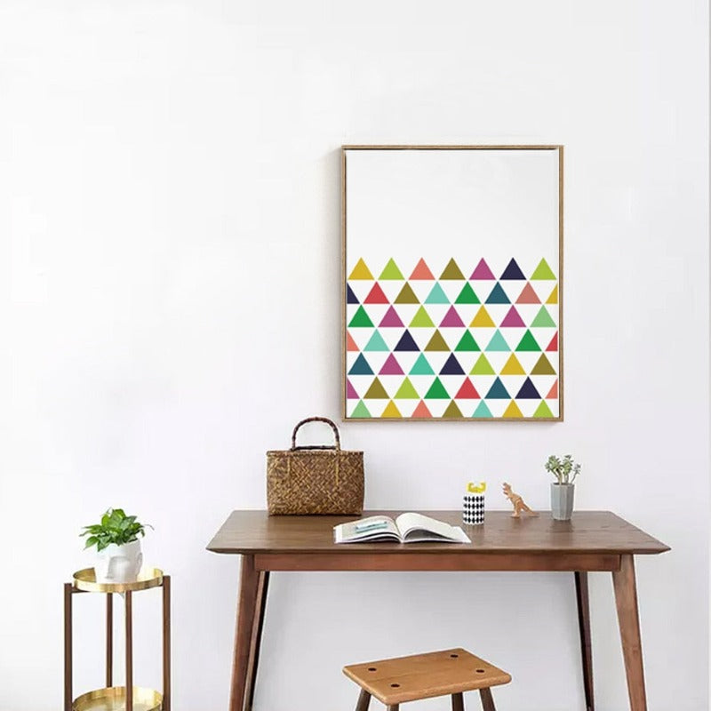 Geometrisches Dreieck Bunt Dekorativ - Leinwand Wandkunst Gemälde