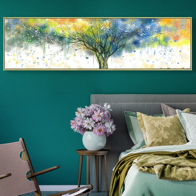 Aquarell-Drucke von dichten Bäumen – Leinwandbilder