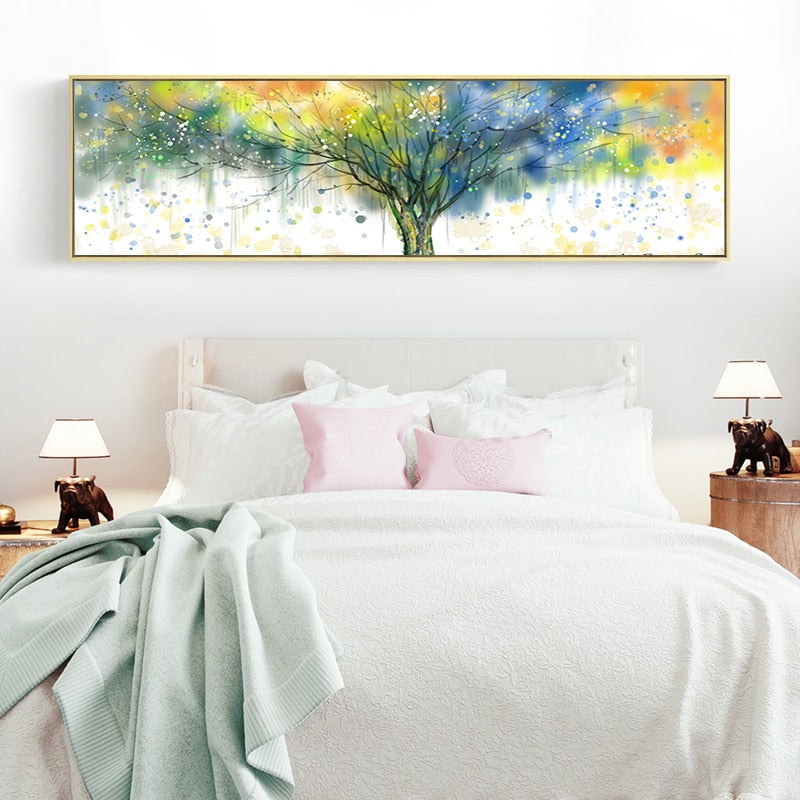 Aquarell-Drucke von dichten Bäumen – Leinwandbilder