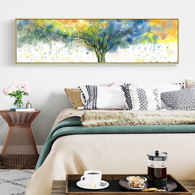Aquarell-Drucke von dichten Bäumen – Leinwandbilder