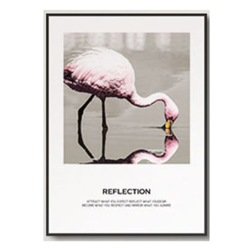 Flamingo Reflection - Leinwand Wandkunst Malerei