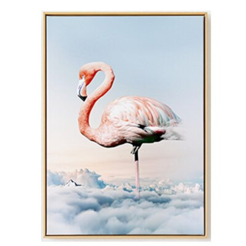 Flamingo Reflection - Leinwand Wandkunst Malerei