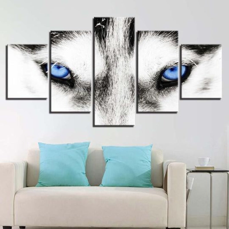 Wolfs blaue Augen - Leinwandbild