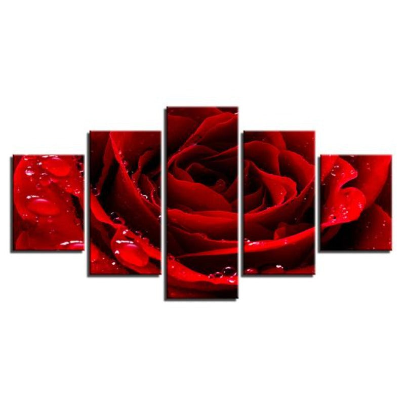 Schöne Rote Rose - Leinwand Wandkunstdruck