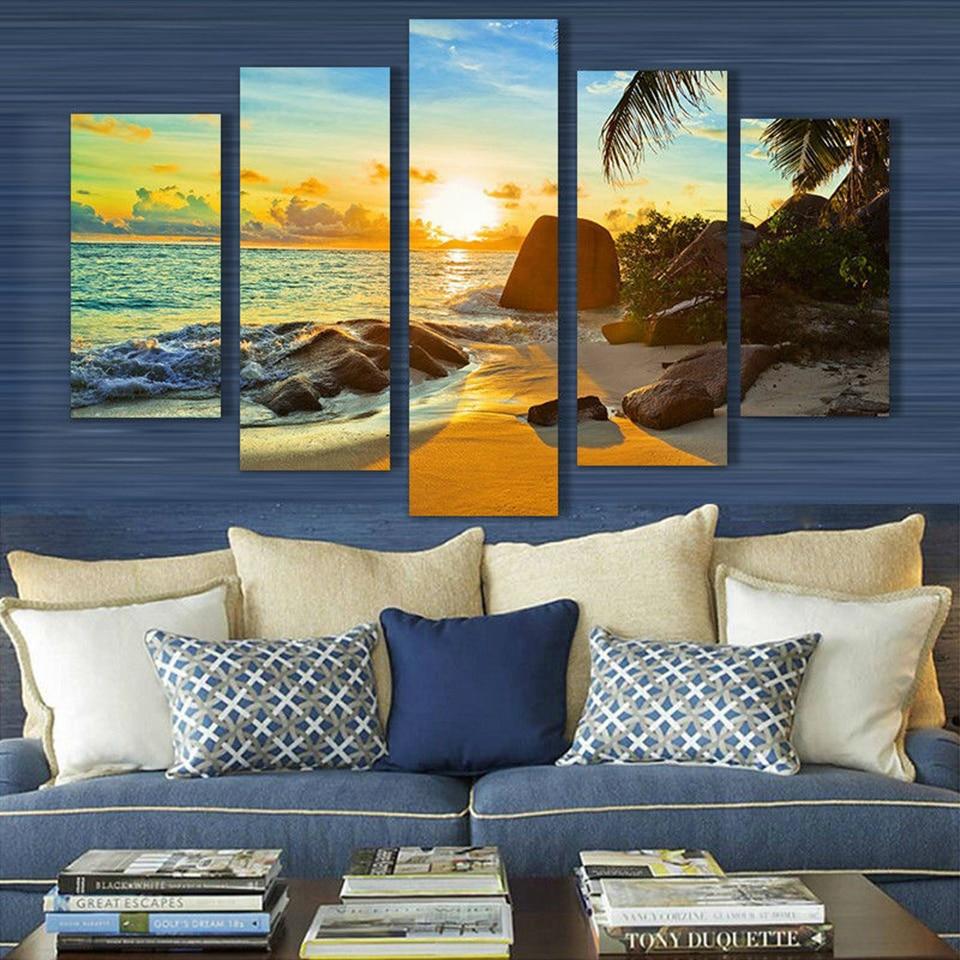 Coconut Tree Reef - Leinwand Wandkunst Gemälde