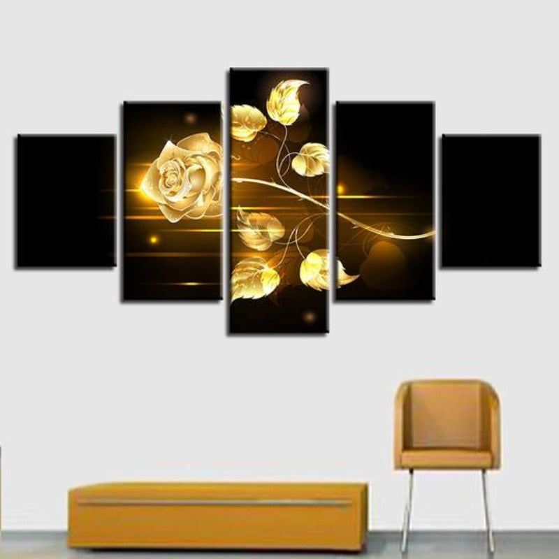 Golden Rose - Leinwand Wandkunst Gemälde
