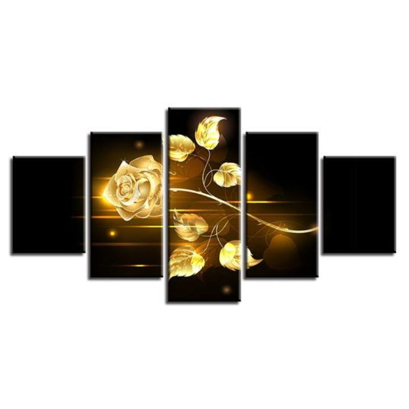 Golden Rose - Leinwand Wandkunst Gemälde