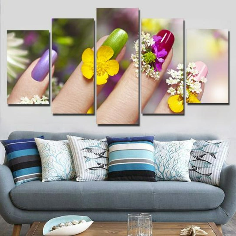 Nagelblumenkunst – Leinwandbild