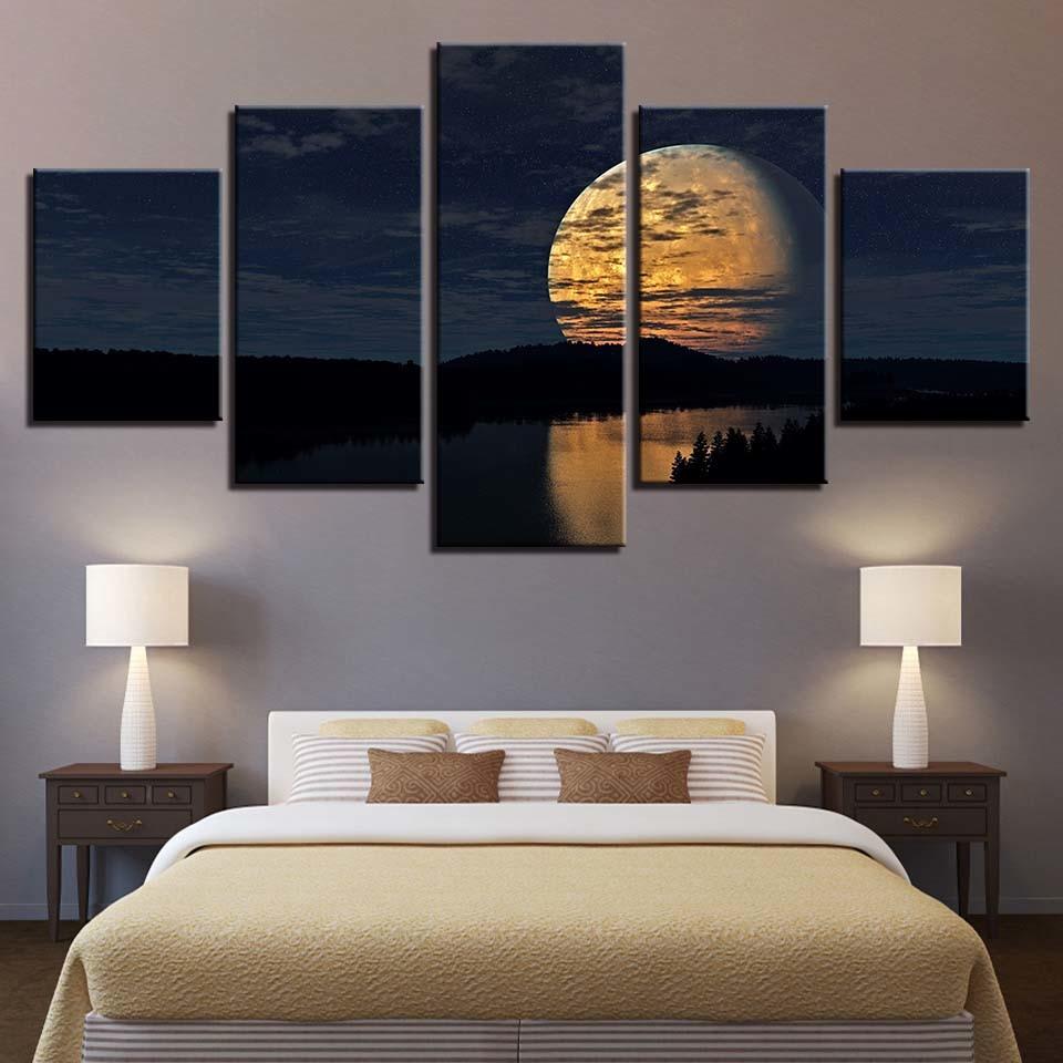 Vollmondnacht - Leinwand Wandkunst Gemälde