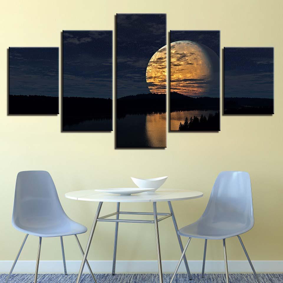 Vollmondnacht - Leinwand Wandkunst Gemälde