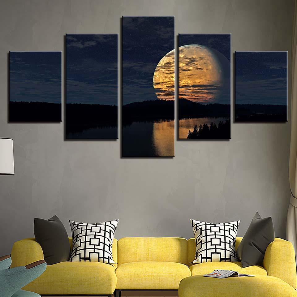 Vollmondnacht - Leinwand Wandkunst Gemälde