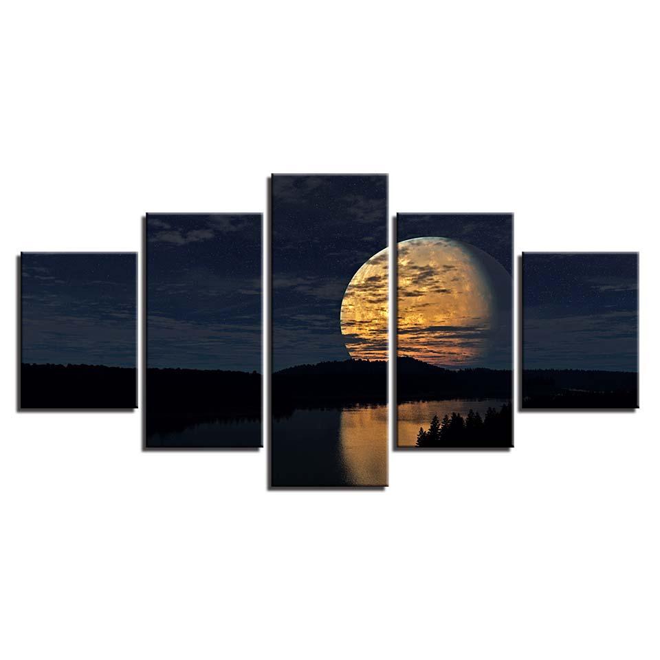 Vollmondnacht - Leinwand Wandkunst Gemälde
