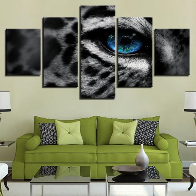 Leopard Blauäugige - Leinwand Wandkunst Gemälde