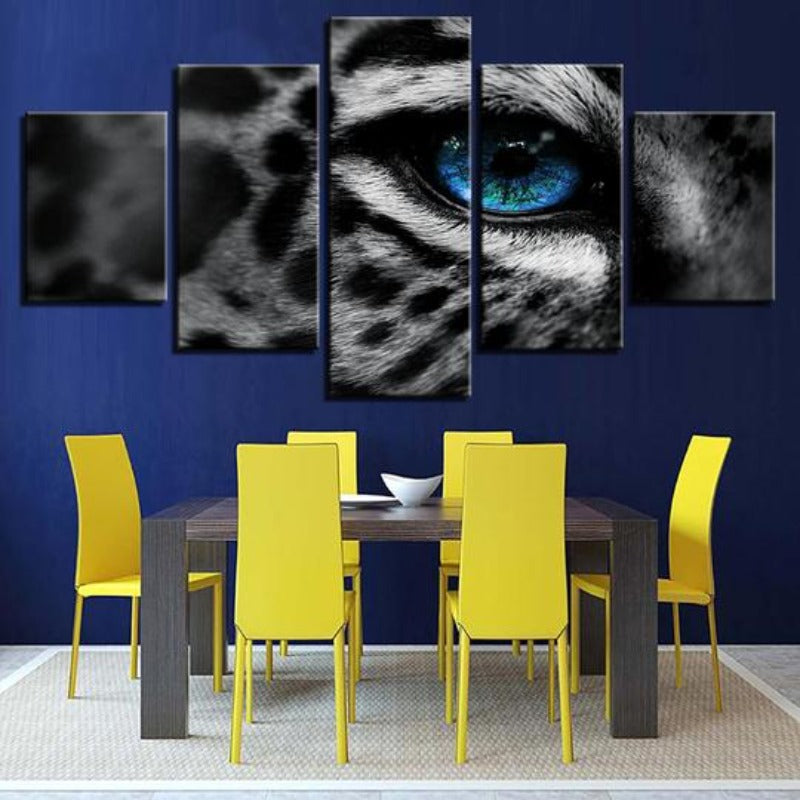 Leopard Blauäugige - Leinwand Wandkunst Gemälde