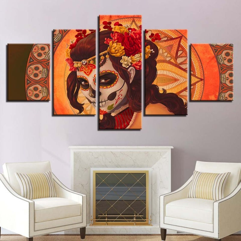 Schöne Dame des Todes - Leinwand Wandkunst Gemälde
