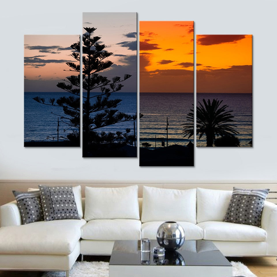 Frühmorgen und Abend - Leinwand Wandkunst Gemälde