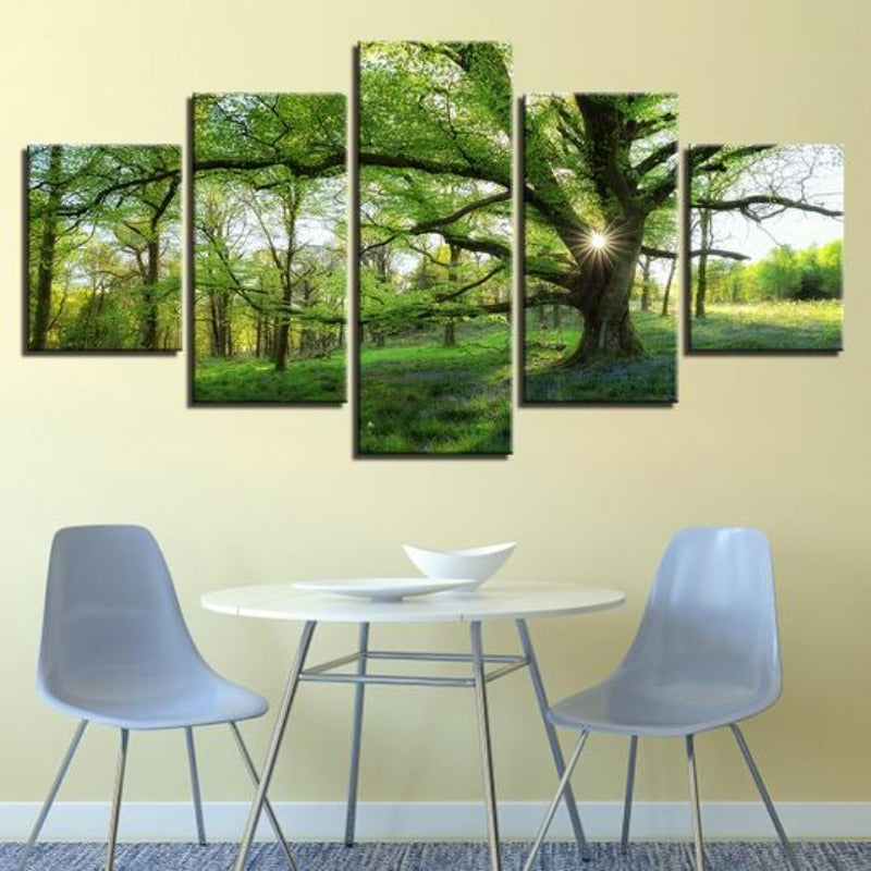 Grüne Bäume Wald - Leinwand Wandkunst Malerei