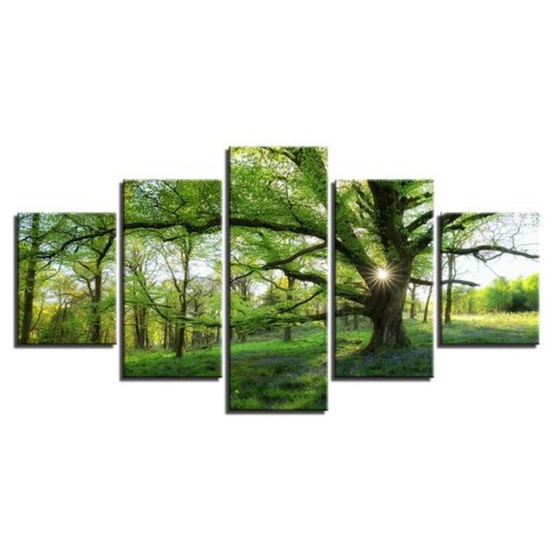 Grüne Bäume Wald - Leinwand Wandkunst Malerei
