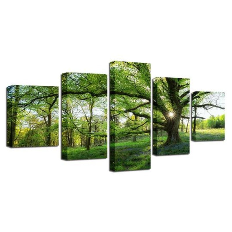 Grüne Bäume Wald - Leinwand Wandkunst Malerei
