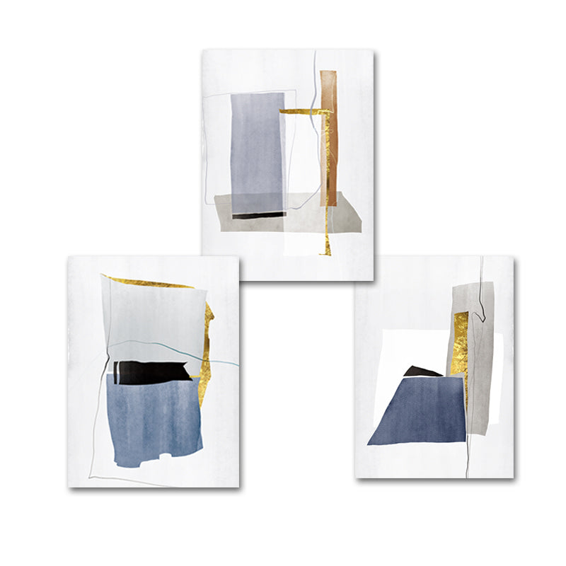 Blaues Goldmarmormuster - Leinwand Wandkunst Gemälde