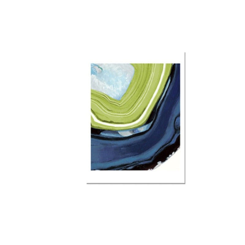 Abstract Blau Grün Marmor - Canvas Wandkunst Gemälde