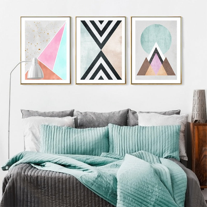 Abstrakte Geometrische Wandkunst Drucke Vintage Poster - Leinwand Wandkunst Gemälde