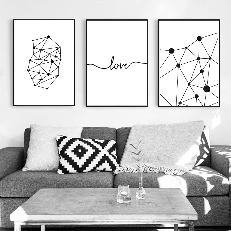 Liebe zur Geometrie - Leinwand Wandkunst Malerei