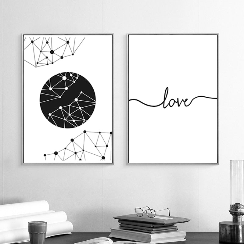 Liebe zur Geometrie - Leinwand Wandkunst Malerei