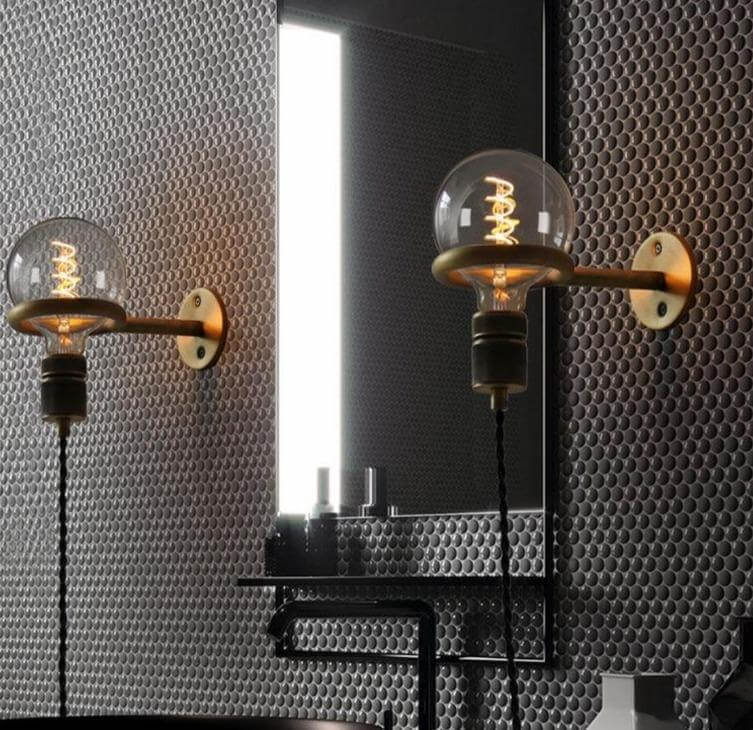 Nordic Retro Ring Wandlampe mit Spiegel | Brehn