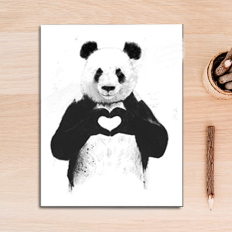 Lustiger Boxen Panda Tier Banksy - Leinwand Wandkunst Malerei