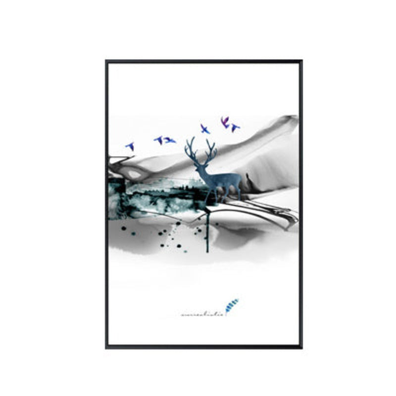 Abstract Paris Eiffel Tower Deer - Leinwand Wandkunst Gemälde
