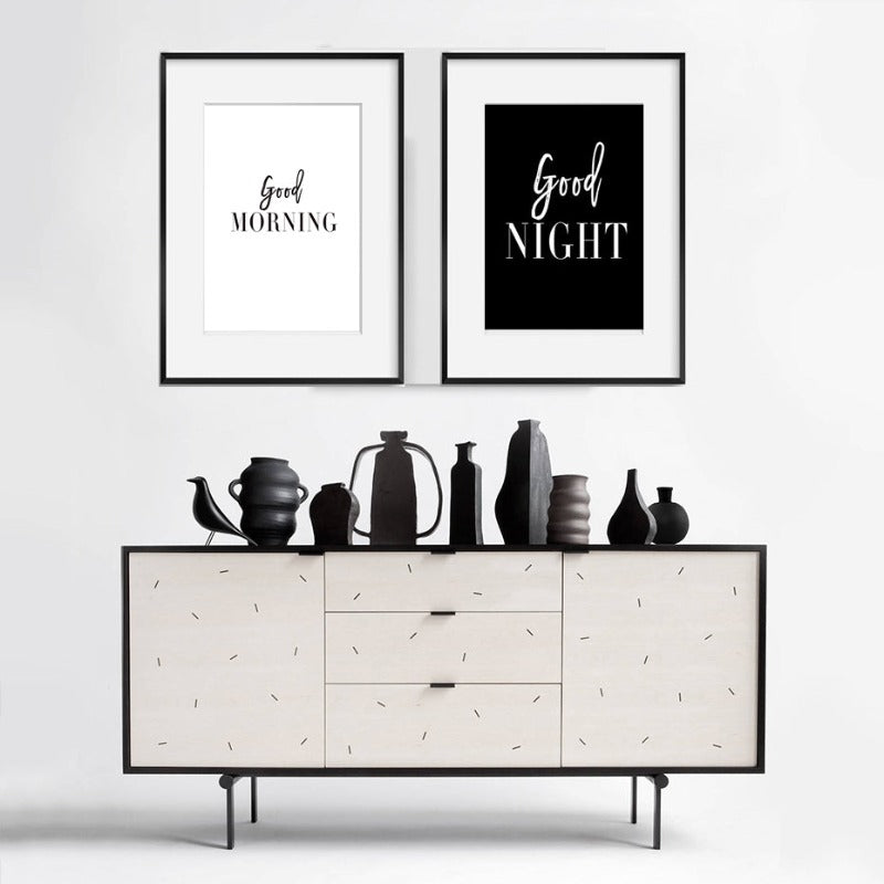 Guten Morgen Gute Nacht - Leinwand Wandkunst Gemälde
