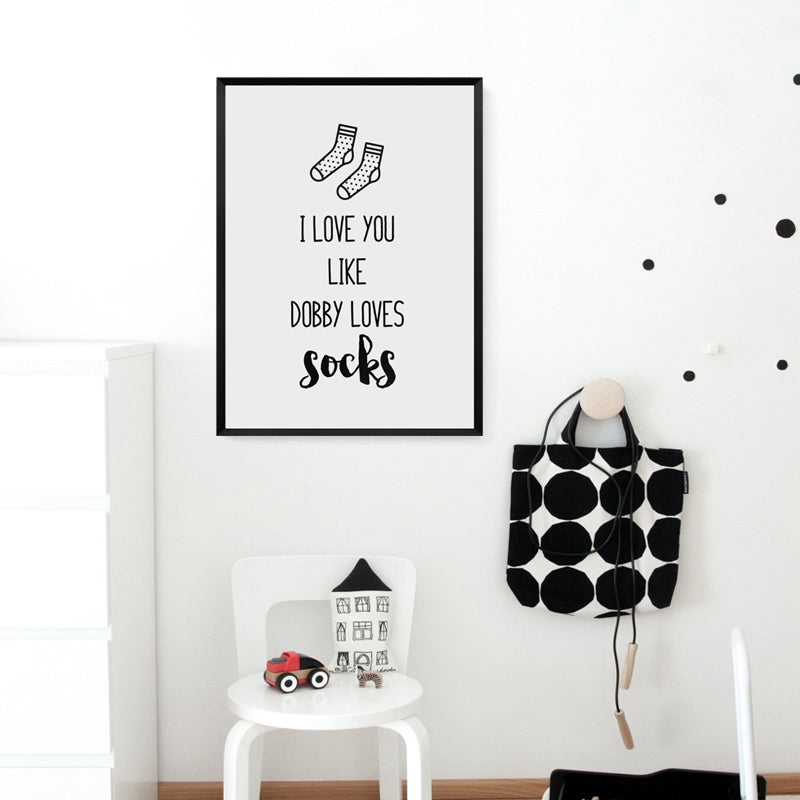Ich liebe dich Kinderzimmer Drucke Dekor Socken - Leinwand Wandkunst Malerei