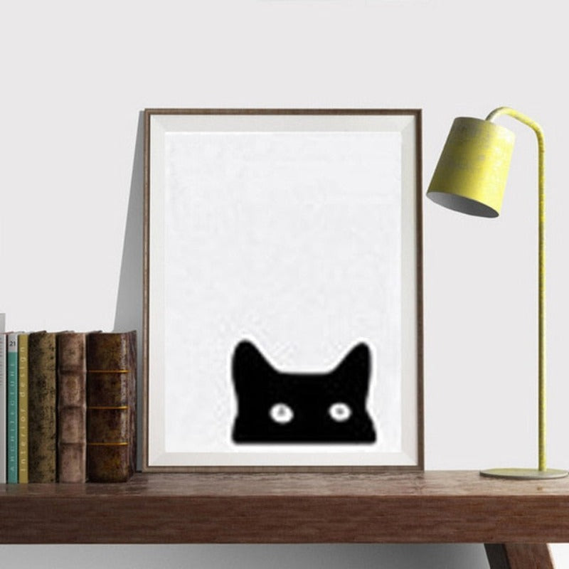 Minimalist Schwarz-Weiß Cartoon Bären Kinderzimmer Dekor - Leinwand Wandkunst Malerei
