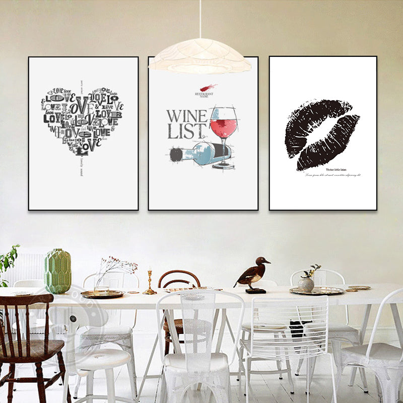 Liebe Herz Wein Drucke Küchenposter - Leinwand Wandkunst Malerei
