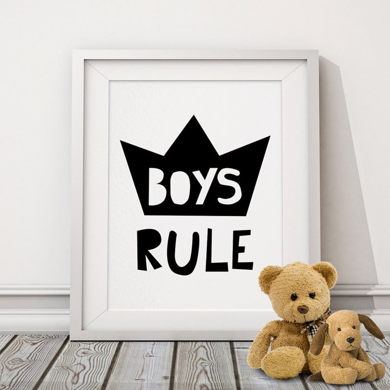 Skandinavische Jungen-Kinderzimmerdeko – Leinwandbild