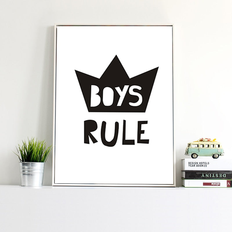 Skandinavische Jungen-Kinderzimmerdeko – Leinwandbild
