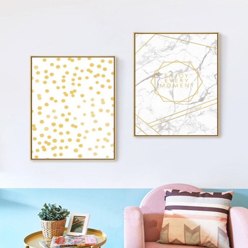 Geometrische Blätter Ananas - Leinwand Wandkunst Malerei