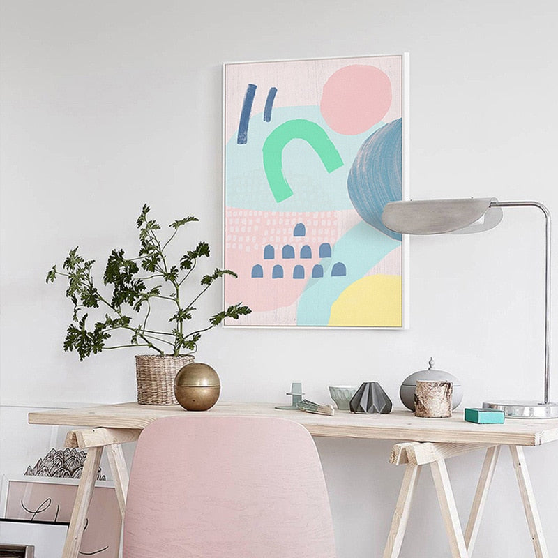 Abstract Aquarell Multi Pink Prinzessin - Leinwand Wandkunst Gemälde